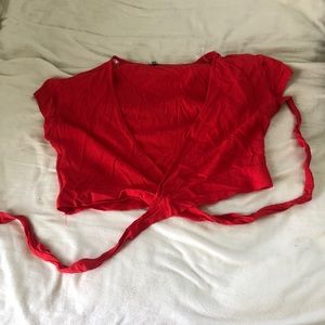 Never worn red women’s tie-shirt